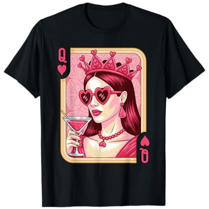 Queen of Hearts Hexe Cocktail Vintage Spielkarte T-Shirt