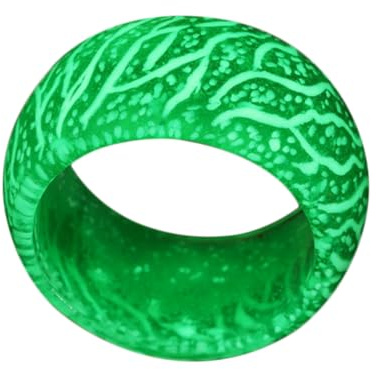 Toddmomy Leuchtender Damenring aus Langlebigem Harz mit Auffälligem Riss design Kleiner Grüner Ring Modisches Schmuckgeschenk für Alltag Party und Reisen