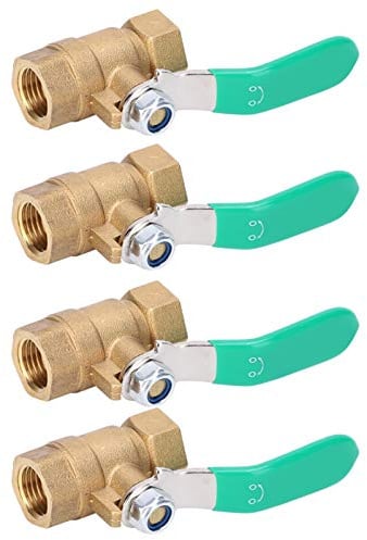 4 Stück 1/4-Zoll-Kugelhahn mit Innengewinde, verdickter Messing-Abfluss-Absperrschalter, Wasserrohr-Sanitärsystem, G1/4-Zoll-Doppel-Innengewinde, Gas-Solar-Rohrleitung für den