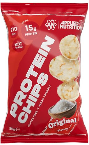 Applied Nutrition – Protein Chips – High-Protein Snack – Best Gluten-Free & Vegan Option – Crunchy Low-Fat Protein Boost – (1 x 50g) (Original)