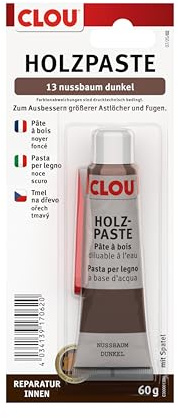 CLOU Holzpaste Nussbaum Dunkel – Holzkitt & Reparaturpaste für Böden – 60 g