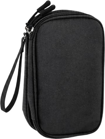 Solvio Travel Cable Organiser Bag, Double Layer Tech Pouch for Gadgets, Waterproof Electronics Accessories Storage Case, Holiday Essentials for Men Women, Portable Charger Bag for Trip, Black