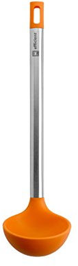 BRA Efficient Cazo de Cocina, Acero Inoxidable 18/10 y Silicona, Naranja, 33 cm