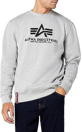 Alpha Industries Herren Basic Pullover Sweatshirt, Grau Heather, X-Large