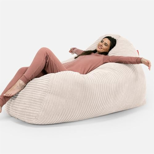 Lounge Pug, Riesen Sitzsack Couch, Sitzsack Sofa, Cord Creme