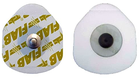 FIAB F9089P/100 – Einweg-EKG-Elektrode aus Schaumstoff mit Fest-Hydrogel, Oval 32 × 36 mm (Pädiatrisch), für Ruhe-, Belastungs- und Holter-EKG – Packung mit 100 Stück