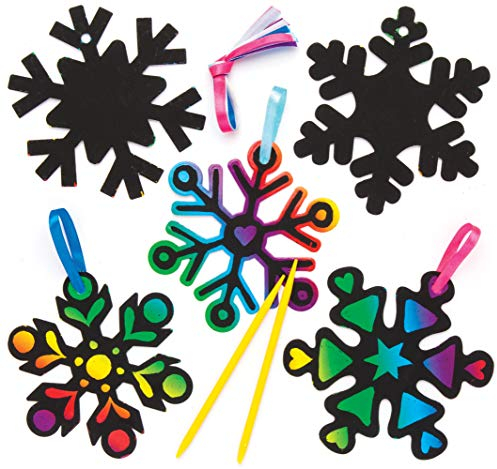 Baker Ross Schneeflocken-Dekoration, 10 Stück, für Kinder, zum Basteln und Dekorieren