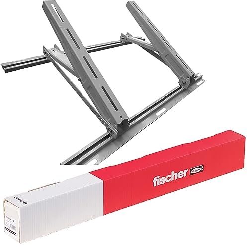 Fischer 8001132064566 Klima Roof - Soportes para techo de aire acondicionado, estantes para climatizadores externos, color blanco RAL 9002, 541877, gris