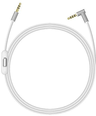 QKIIP Replacement Audio Cable Cord Wire with in line Microphone and Control for Solo/Studio/Pro/Detox/Wireless/Mixr Headphones (White)