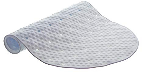 aztex PVC Non-Slip Shower or Bath Mat with Suction Cups and Drainage Holes, Slip Resistant Shower/Bath Tread, Made from PVC - Bath Mat, White