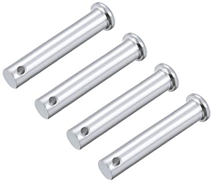 sourcing map 4 Stück Flachkopf Einloch Gabelkopfstifte, Verzinkung Massiver Stahl,10mm X 55mm