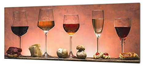 Modern glass splashback - Tempered kitchen glass panel Wine Series BBS12: