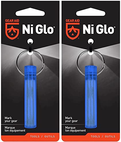 Gear Aid NI Glo, leuchtender Schlüsselanhänger, 5,1 cm, für Camping, Scuba und Nachtangeln, Blau, 2 Stück