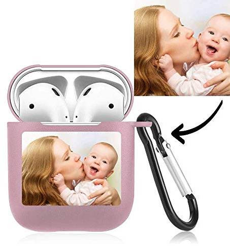 Personalisierte Schutzhülle für kabellose Ohrhörer mit eigenem Foto, Transparente Ladehülle, Individuelles Case, Tragbar, Geschenk für Freunde, Familie, Hund, Geburtstag, Weihnachten, Valentinstag