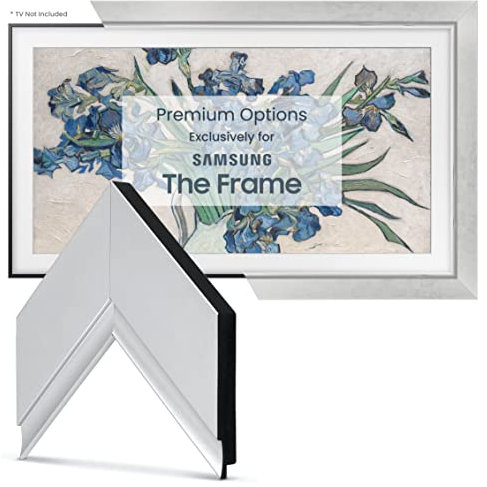 Frame My TV Deco TV Frames - Contemporary Silver Smart Frame Compatible ONLY with Samsung The Frame TV (32'', Fits 2021-2024 Frame TV)