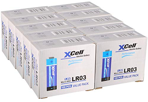 1000x AAA Micro Batterien Super Performance Alkaline 1,5V Batterie ideal für die Stromversorgung von Geräten des täglichen Bedarfs