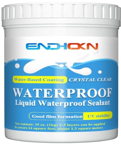 Impermeabilizante Transparente, Endhokn 1KG Hidrofugante Invisible, Sellador Fugas Agua, Waterproof Anti-Leakage, Sellador Impermeable Transparente Revestimiento Adhesivo para Interiores y Exteriores