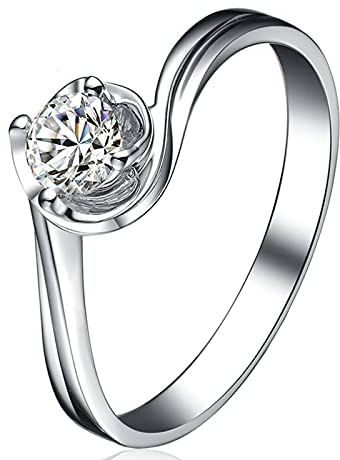 WSX 9k/14k/18k Golid Wedding Enagement Rings Her Set, 1ct Moissanite Halo Solitaire Promise Ring Gold for Women