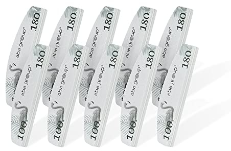 Polisseuse à ongles 10 pièces 100/180 Aba Group polisseuse double face robuste, bloc polissoir, à usage unique, fabriquée dans l'UE