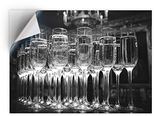 1 x A4 Vinyl Sticker - Champagne Glass Celebration Art Print Decal - Sticky Back Sticker Sheet #38466