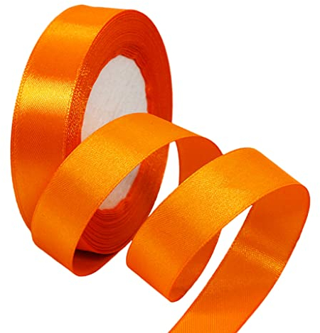 22m Satinband Geschenkband Orange 20mm Breit,Seidenband Orange Dick Schleifenband Satin Dekoband Geschenkverpackung Deko Band Stoffband für Halloween Weihnachten Hochzeit Taufe Geburtstag DIY-Handwerk