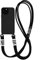 Emlivi Handykette Hülle für iPhone 12 Pro Necklace Handyhülle Nylon Schultergurt Liquid Silikon TPU Cover mit Kordel zum Umhängen Schutzhülle mit Stylische Band Case für iPhone 12, Schwarz