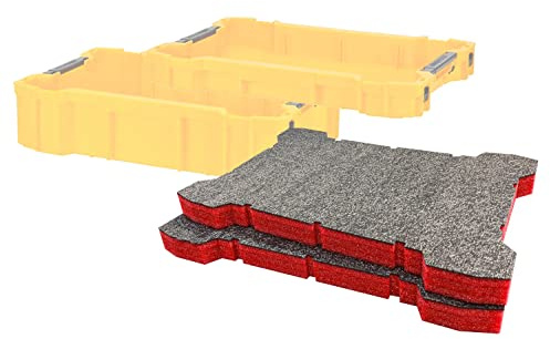 Shadow Foam ToughSystem 2.0 Tool Tray Inserts [Twin Pack] for DeWalt Toolboxes | Tool Organisation (30mm, Red)