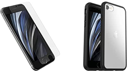 OtterBox Trusted Glass Displayschutz & Sleek Hülle für iPhone 7/8/SE 2. gen/SE 3. gen, stoßfest, sturzsicher, ultraschlank, schützende Hülle, Getestet nach Militärstandard, Transparent/Schwarz