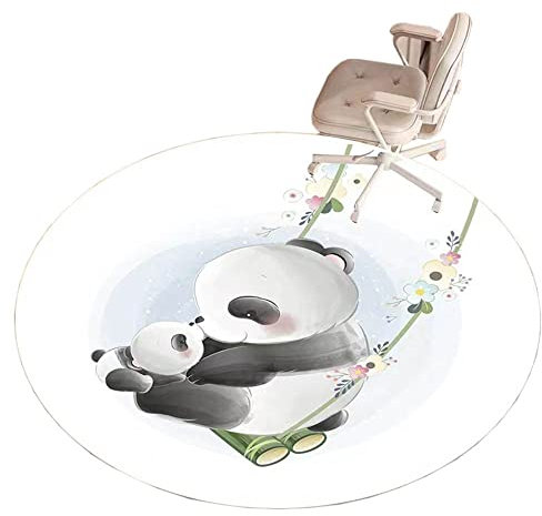 PAEOYC Teppich Teppiche für Wohnzimmer Kinderzimmer Kurzflor Rutschfester Kinderteppich Spielteppich Waschbar Weich Flauschiger Schlafzimmer Fluffy Kindermatte Tier Panda Bär(Weiß1,100x100cm)