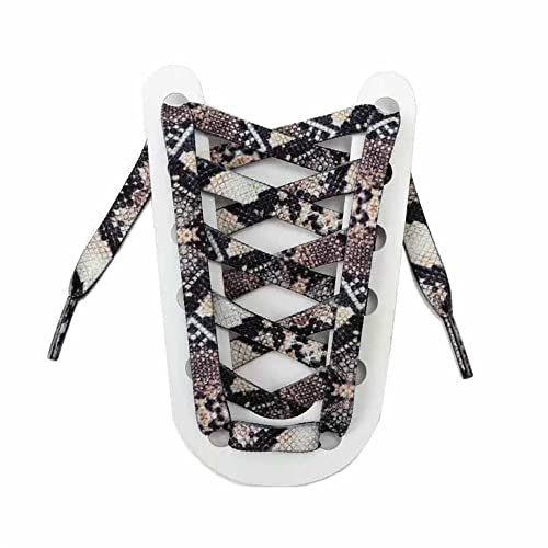 GIVBRO Lacci per scarpe con stampa leopardata Lacci piatti per scarpe da stivale, accessori di ricambio per scarpe casual da passeggio grigio - 140 cm