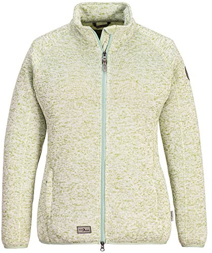 Blue Wave Damen Strickfleecejacke Helga unifarben - Fleecejacke Sweatjacke in Strickoptik mit Reißverschluss in Mint Größe 38