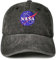 Enodtter Bestickte Baseballkappen für Damen und Herren, Nasa (Washed Black), Einheitsgröße
