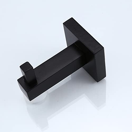 Handtuchhaken Schwarz Haken Wandhaken für Handtuch, Bademantel Kleiderhaken Luxus Quadrat Badezimmer Küche Zubehör, Ein Stück