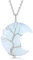 XIANNVXI Opal Halskette Damen Silber Kette Kristalle Mondsichel Ketten Anhänger Kristall Kette Baum des Lebens Natürliche Energie Edelsteine Schmuck Frauen Geschenk