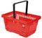 Lot de 5 paniers à provisions rouges de 20 l - Empilables - Pour le commerce de détail - En plastique - Poignée de transport pliable