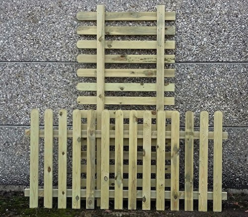 Wooden Picket Garden Fence Panel 90cm (3ft) Tall x 1.8m (6ft) Long - Hand Built Pressure Treated Wood - Choose Your Quantity! (4)