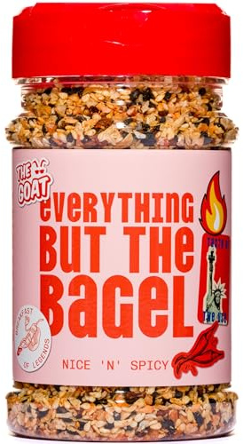 The GOAT Spicy Everything But The Bagel Seasoning Jumbo 180g Shaker - All Purpose Finishing Spice for Meat and Vegetables with Crunchy Sesame and Poppy Seeds, Gourmet Artisan UK Made Blend