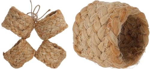 ZauberDeko Serviettenringe Braun Natur Tischdeko Jute 4cm Deko 4 Stück
