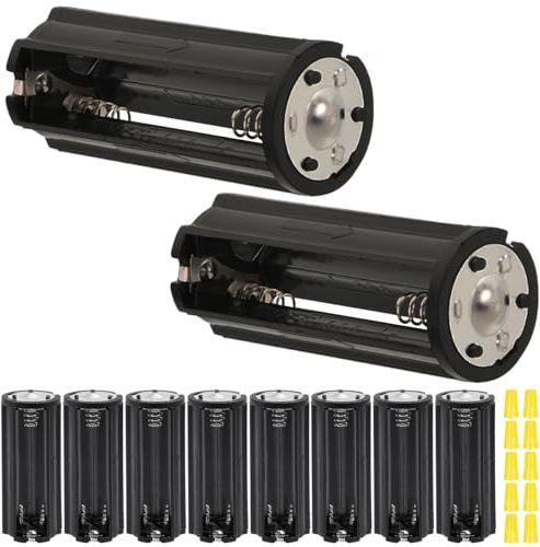 MKBKLLJY 10Pcs Battery Holder Flat Head Black Cylindrical Battery Storage Case Holder Plastic Battery Storage Adapter Case Box with Wiring cap for 3 x 1.5V AAA Batteries Flashlight Torch RC