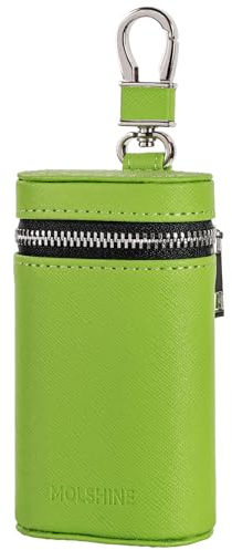 molshine Keyless Go Schutz Autoschlüssel Faraday Tasche Autoschlüssel Auto-RFID-Signalblockierender Schlüsselbundschutz Diebstahlschutzbox aus Universal Leder (Grün)