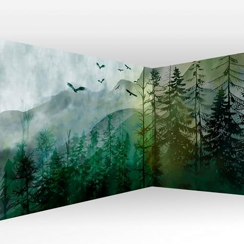 murando - Fototapete selbstklebend Wald Nebel, 539x250 cm, Schlafzimmer | Selbstklebend ohne Kleister, Full HD Druck, ideal fürs Wohn- oder Schlafzimmer, schnelle Montage, lichtbeständig, geruchsfrei