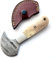 Handmade Damascus Steel Round Head Leather Cutting Knife | Bone Handle - Premium Craftsmanship for Precision Cuts | Durability (QD-20)