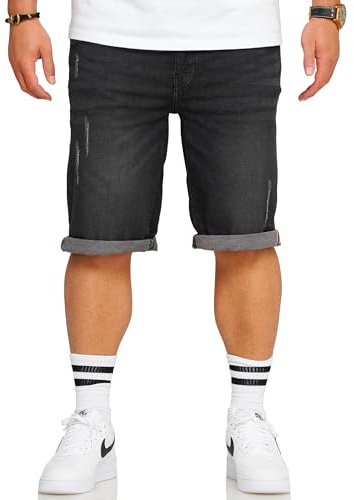 Soulstar Herren Kurze Hose Jeansshorts Bermuda Shorts Jeans Denim Stretch Used Look