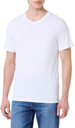 Calvin Klein Camiseta de Manga Corta Hombre Smooth Solid tee con Cuello de Pico, Blanco (Brilliant White), XL
