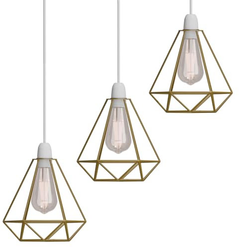 DC Voltage 3 Pack Ceiling Light Wire Basket Metal Basket Pendant Lighting Ceiling Light Shade lamp Shades Ceiling for Indoor Pendant Lights Ceiling Fitting Light fixtures