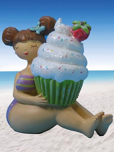 Pommerntraum ®| Dekorationsfigur Sammlerfigur mollige Maritime Badenixe Badelady Dame Lady Nana Rubensfrau Rubensfigur (NINA)