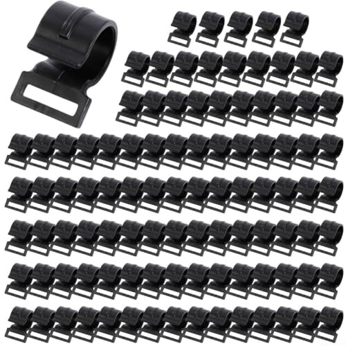 ZYWUOY 100pcs Camping Tent Hooks, Caravan Awning Tent Pole Plastic Inner C-Clips Hanger(25mm)