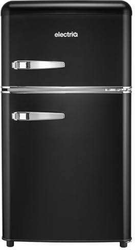 Electriq 80 Litre 70/30 Retro Freestanding Fridge Freezer - Matte Black