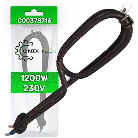 Resistenza Lavatrice 1200W 230V 2 Fusibili Termici con Codice Originale C00378716 482000088684 V10954225 per Indesit - MADE IN ITALY - Garanzia di 5 Anni - ONIX TECH