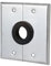 SEMTRON Cable Pass Through Rubber Grommet Wall Plate | 1 Grommet, 2 Gang, Split | Stainless Steel | Made in USA
